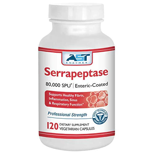 AST Enzymes Serrapeptase Systemic Enzyme & Circulation Support - 120 Capsules