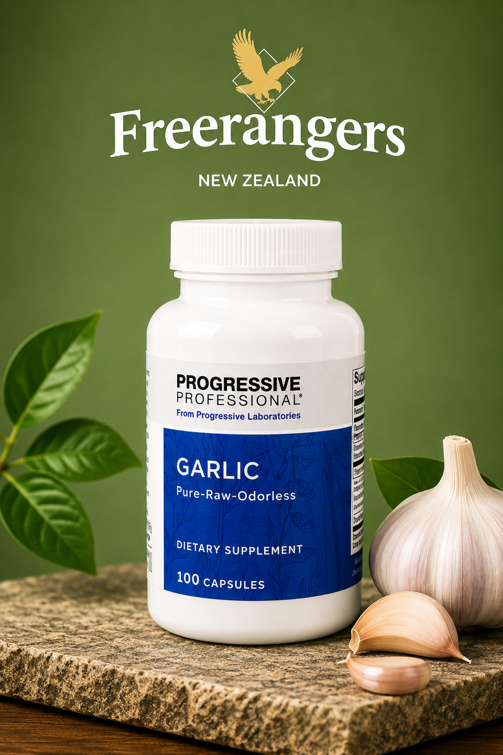 Progressive Professional Garlic Pure Raw Odourless Heart & Immune Support - 100 Capsules