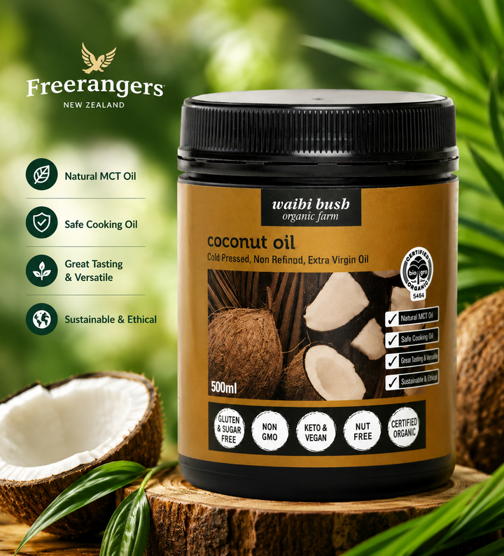 Waihi Bush Organic Extra Virgin Coconut Oil Cooking & Pantry Essential - 500g