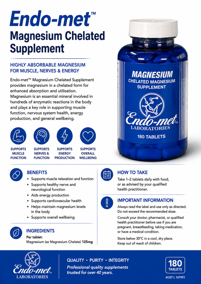 Magnesium Muscle, Nerve & Energy Support - 180 Capsules