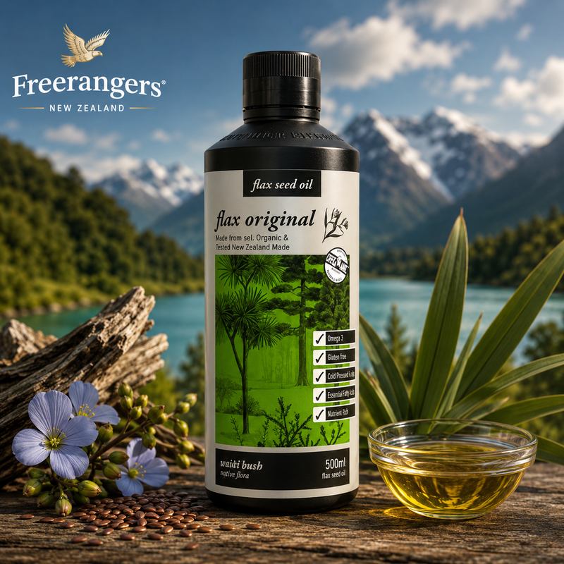 Waihi Bush Organic Flax Seed Oil Original Omega-3 Support - 500ml
