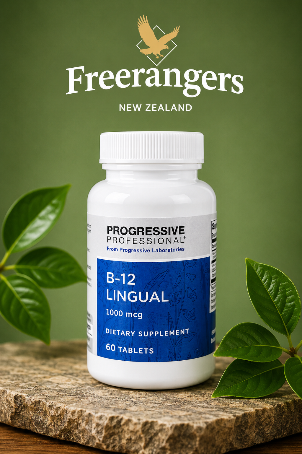 Progressive Professional B-12 Lingual Methyl B12 with Folate Support - 60 Tablets