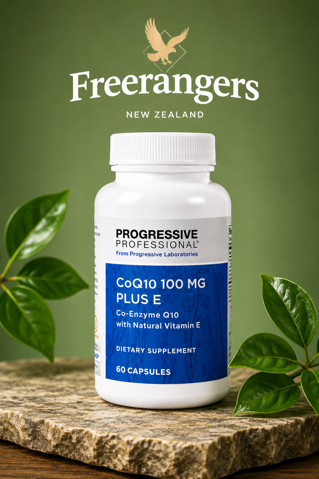 Progressive Professional Coenzyme Q10 100mg with Natural Vitamin E Heart & Energy Support - 60 Capsules