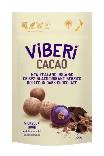 CACAO 70% Organic Dark Chocolate Rolled Blackcurrants 90gm