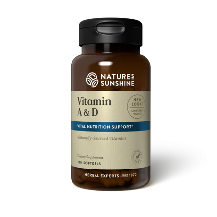Nature’s Sunshine Vitamins A & D Immune, Bone & Eye Support - 100 Softgels
